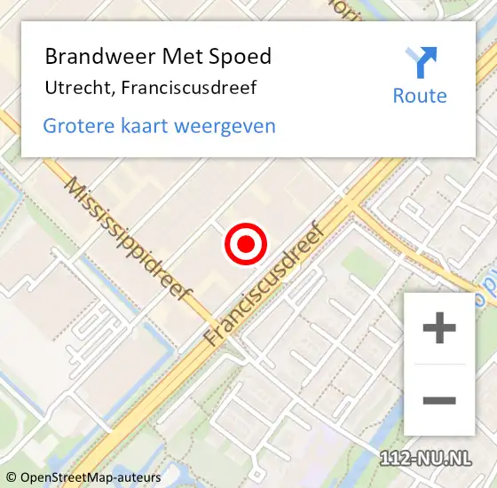 Locatie op kaart van de 112 melding: Brandweer Met Spoed Naar Utrecht, Franciscusdreef op 8 september 2024 21:55