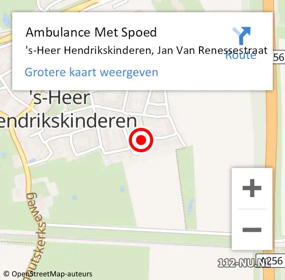 Locatie op kaart van de 112 melding: Ambulance Met Spoed Naar 's-Heer Hendrikskinderen, Jan Van Renessestraat op 19 oktober 2014 13:08