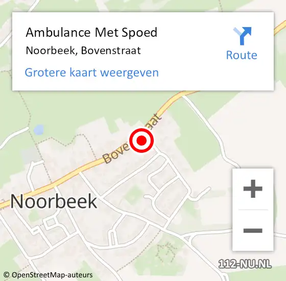 Locatie op kaart van de 112 melding: Ambulance Met Spoed Naar Noorbeek, Bovenstraat op 19 oktober 2014 13:09