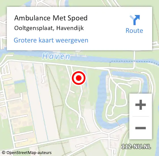 Locatie op kaart van de 112 melding: Ambulance Met Spoed Naar Ooltgensplaat, Havendijk op 8 september 2024 22:53