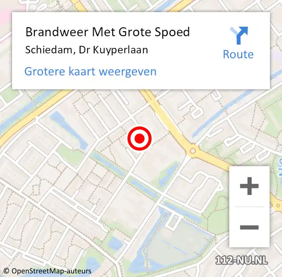 Locatie op kaart van de 112 melding: Brandweer Met Grote Spoed Naar Schiedam, Dr Kuyperlaan op 9 september 2024 00:12