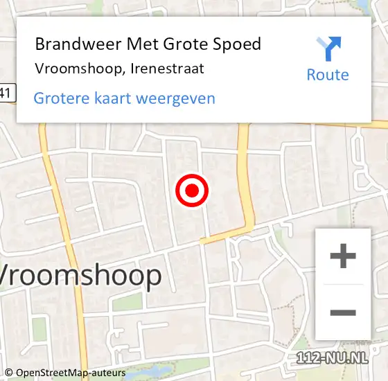 Locatie op kaart van de 112 melding: Brandweer Met Grote Spoed Naar Vroomshoop, Irenestraat op 9 september 2024 00:12