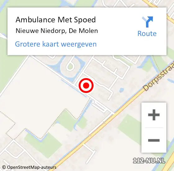 Locatie op kaart van de 112 melding: Ambulance Met Spoed Naar Nieuwe Niedorp, De Molen op 9 september 2024 00:36