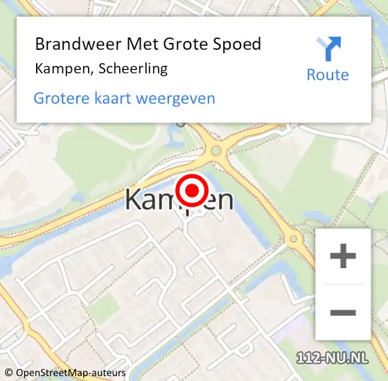 Locatie op kaart van de 112 melding: Brandweer Met Grote Spoed Naar Kampen, Scheerling op 9 september 2024 02:45