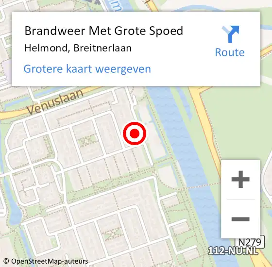 Locatie op kaart van de 112 melding: Brandweer Met Grote Spoed Naar Helmond, Breitnerlaan op 9 september 2024 03:28