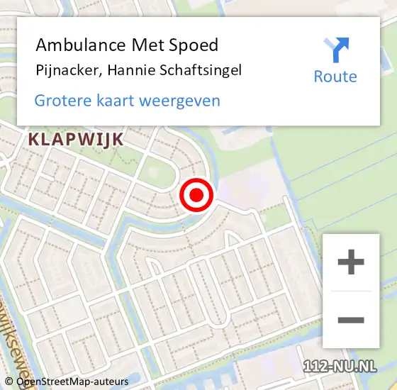 Locatie op kaart van de 112 melding: Ambulance Met Spoed Naar Pijnacker, Hannie Schaftsingel op 9 september 2024 03:49