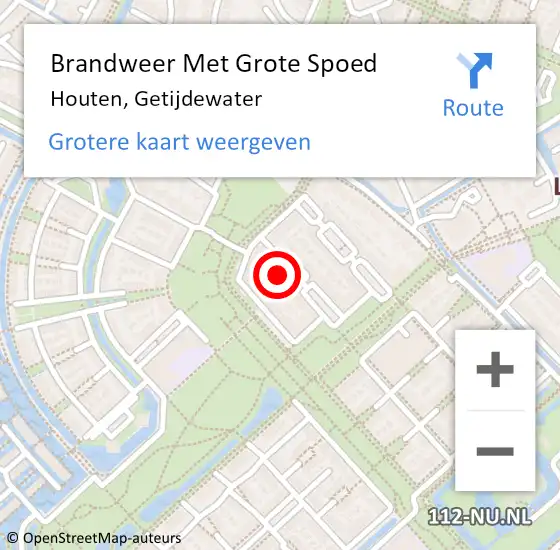 Locatie op kaart van de 112 melding: Brandweer Met Grote Spoed Naar Houten, Getijdewater op 9 september 2024 04:39