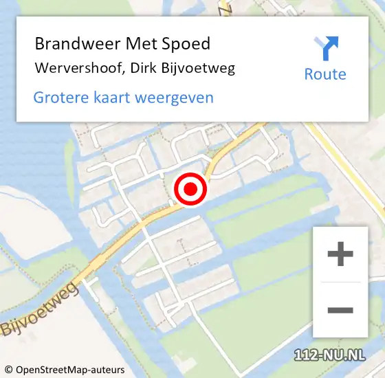 Locatie op kaart van de 112 melding: Brandweer Met Spoed Naar Wervershoof, Dirk Bijvoetweg op 9 september 2024 04:39