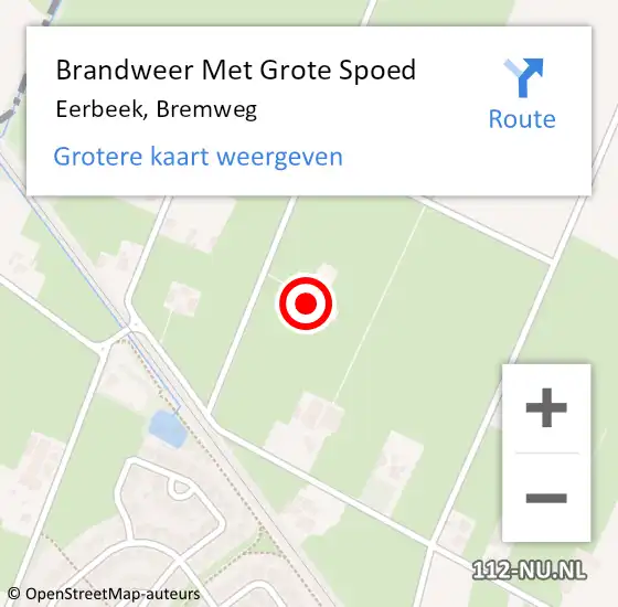 Locatie op kaart van de 112 melding: Brandweer Met Grote Spoed Naar Eerbeek, Bremweg op 9 september 2024 06:16