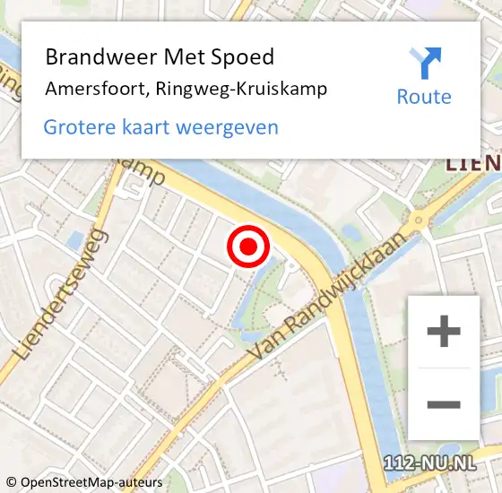 Locatie op kaart van de 112 melding: Brandweer Met Spoed Naar Amersfoort, Ringweg-Kruiskamp op 9 september 2024 07:31