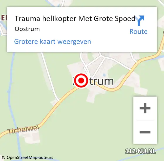 Locatie op kaart van de 112 melding: Trauma helikopter Met Grote Spoed Naar Oostrum op 9 september 2024 07:45