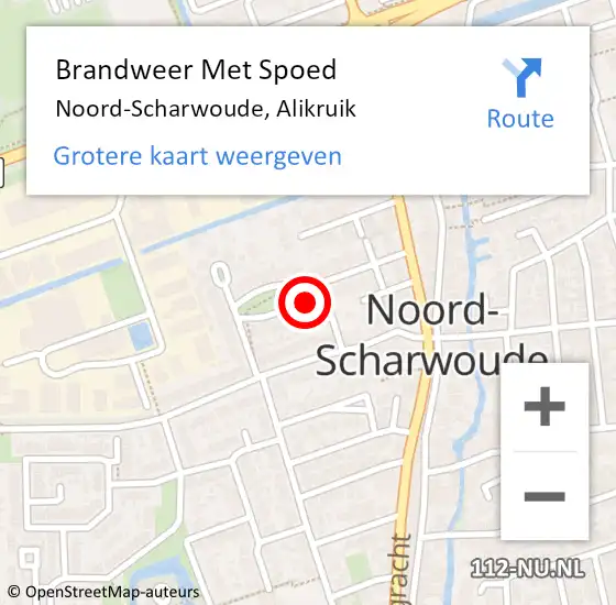 Locatie op kaart van de 112 melding: Brandweer Met Spoed Naar Noord-Scharwoude, Alikruik op 9 september 2024 07:50