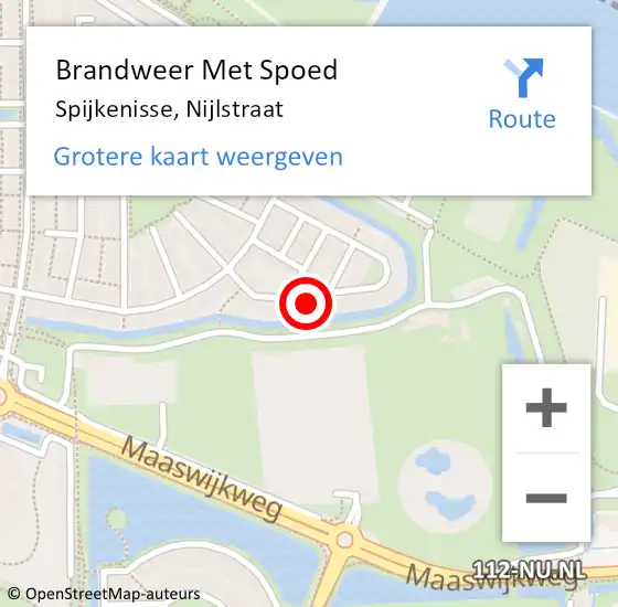 Locatie op kaart van de 112 melding: Brandweer Met Spoed Naar Spijkenisse, Nijlstraat op 9 september 2024 08:40