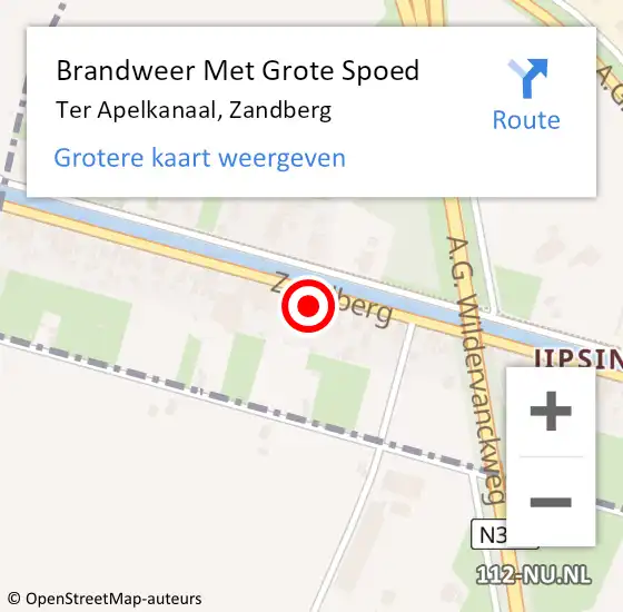 Locatie op kaart van de 112 melding: Brandweer Met Grote Spoed Naar Ter Apelkanaal, Zandberg op 19 oktober 2014 13:42