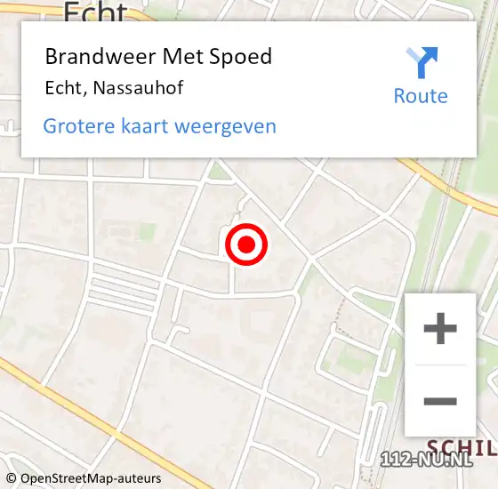 Locatie op kaart van de 112 melding: Brandweer Met Spoed Naar Echt, Nassauhof op 9 september 2024 08:54