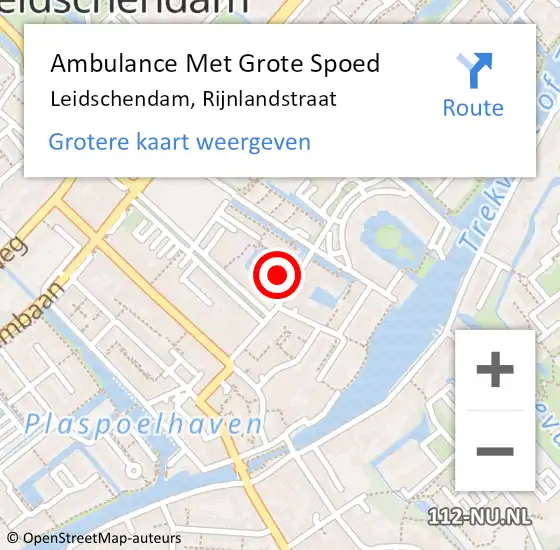 Locatie op kaart van de 112 melding: Ambulance Met Grote Spoed Naar Leidschendam, Rijnlandstraat op 9 september 2024 09:11