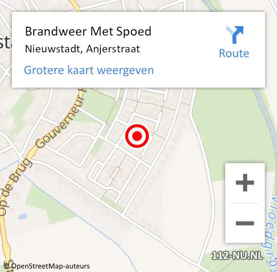 Locatie op kaart van de 112 melding: Brandweer Met Spoed Naar Nieuwstadt, Anjerstraat op 9 september 2024 09:19