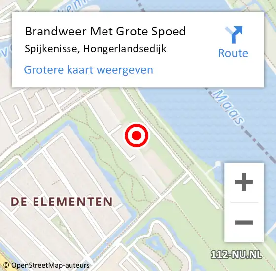 Locatie op kaart van de 112 melding: Brandweer Met Grote Spoed Naar Spijkenisse, Hongerlandsedijk op 9 september 2024 09:23