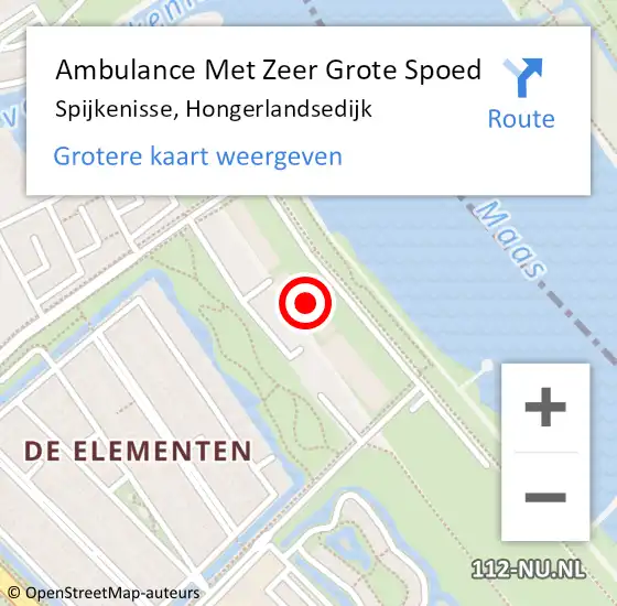 Locatie op kaart van de 112 melding: Ambulance Met Zeer Grote Spoed Naar Spijkenisse, Hongerlandsedijk op 9 september 2024 09:23