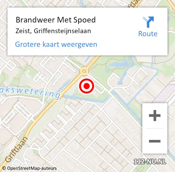 Locatie op kaart van de 112 melding: Brandweer Met Spoed Naar Zeist, Griffensteijnselaan op 9 september 2024 09:59