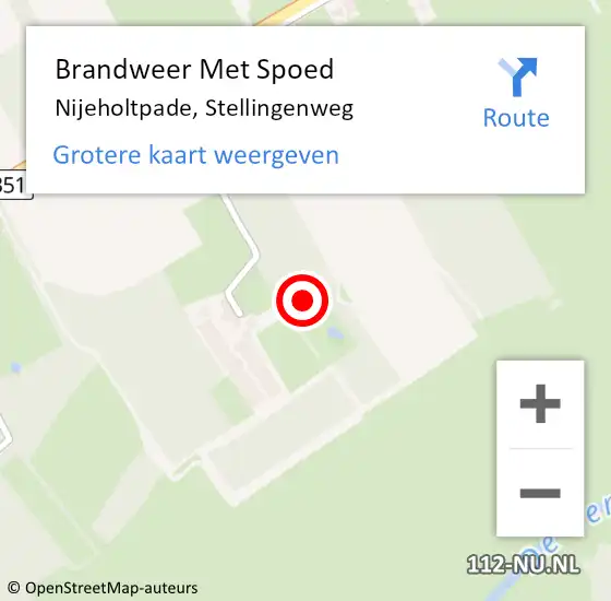 Locatie op kaart van de 112 melding: Brandweer Met Spoed Naar Nijeholtpade, Stellingenweg op 9 september 2024 10:29