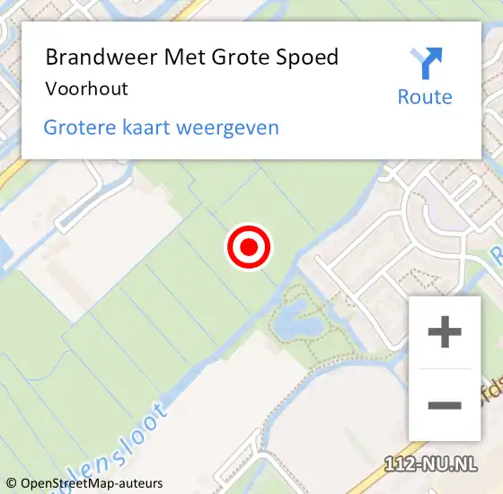 Locatie op kaart van de 112 melding: Brandweer Met Grote Spoed Naar Voorhout op 9 september 2024 12:28