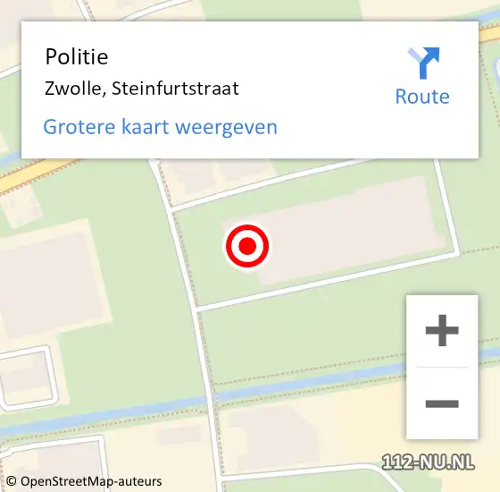 Locatie op kaart van de 112 melding: Politie Zwolle, Steinfurtstraat op 9 september 2024 12:53