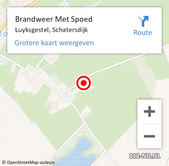 Locatie op kaart van de 112 melding: Brandweer Met Spoed Naar Luyksgestel, Schatersdijk op 9 september 2024 13:01