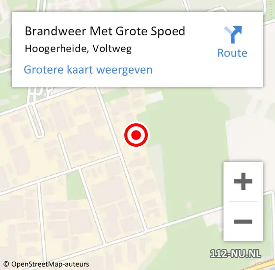 Locatie op kaart van de 112 melding: Brandweer Met Grote Spoed Naar Hoogerheide, Voltweg op 9 september 2024 13:02