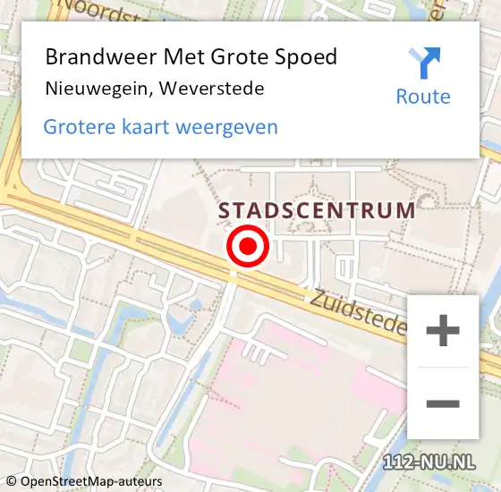 Locatie op kaart van de 112 melding: Brandweer Met Grote Spoed Naar Nieuwegein, Weverstede op 9 september 2024 13:02