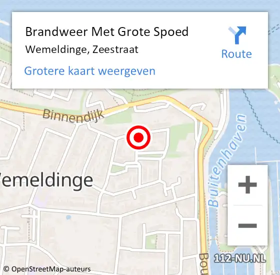 Locatie op kaart van de 112 melding: Brandweer Met Grote Spoed Naar Wemeldinge, Zeestraat op 9 september 2024 13:06