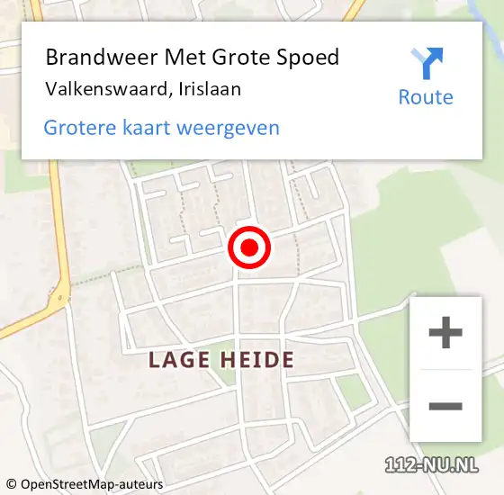 Locatie op kaart van de 112 melding: Brandweer Met Grote Spoed Naar Valkenswaard, Irislaan op 9 september 2024 13:21