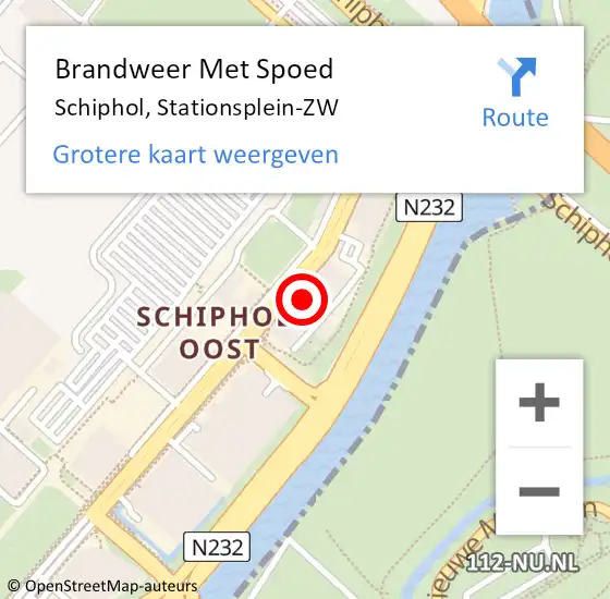 Locatie op kaart van de 112 melding: Brandweer Met Spoed Naar Schiphol, Stationsplein-ZW op 9 september 2024 13:44