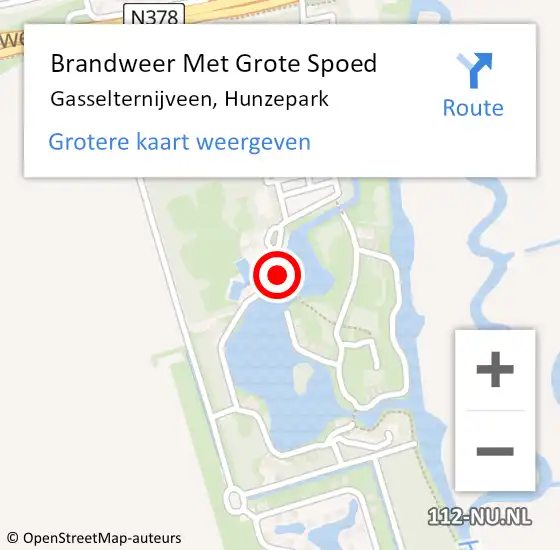 Locatie op kaart van de 112 melding: Brandweer Met Grote Spoed Naar Gasselternijveen, Hunzepark op 19 oktober 2014 14:20