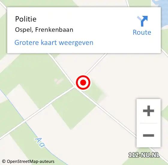 Locatie op kaart van de 112 melding: Politie Ospel, Frenkenbaan op 9 september 2024 14:53