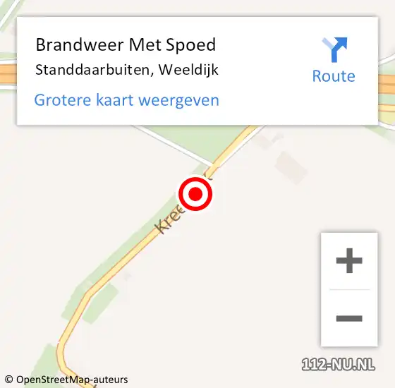 Locatie op kaart van de 112 melding: Brandweer Met Spoed Naar Standdaarbuiten, Weeldijk op 9 september 2024 15:23