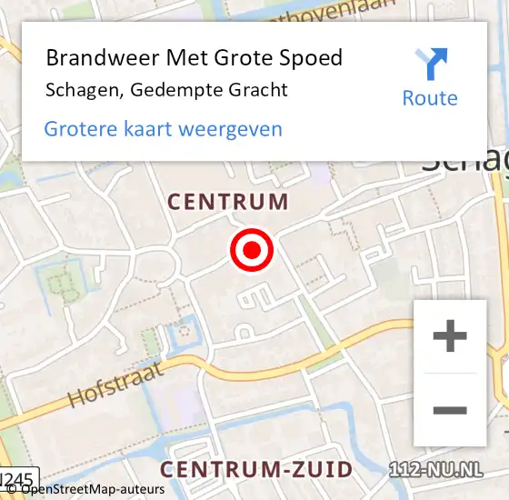 Locatie op kaart van de 112 melding: Brandweer Met Grote Spoed Naar Winkel, Gedempte Gracht op 9 september 2024 15:43