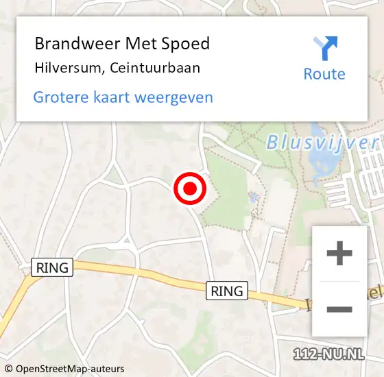 Locatie op kaart van de 112 melding: Brandweer Met Spoed Naar Hilversum, Ceintuurbaan op 9 september 2024 15:43