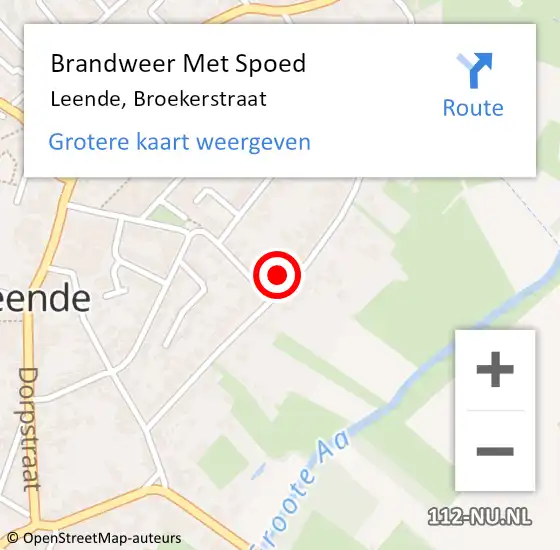 Locatie op kaart van de 112 melding: Brandweer Met Spoed Naar Leende, Broekerstraat op 9 september 2024 15:43