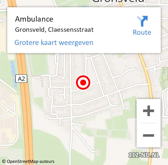 Locatie op kaart van de 112 melding: Ambulance Gronsveld, Claessensstraat op 19 oktober 2014 14:34