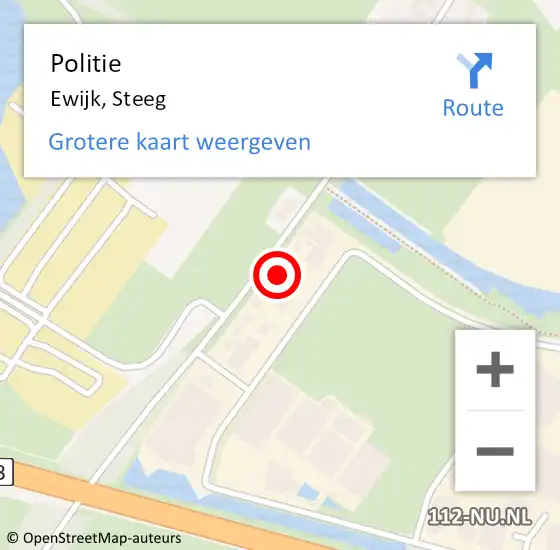 Locatie op kaart van de 112 melding: Politie Ewijk, Steeg op 9 september 2024 16:30