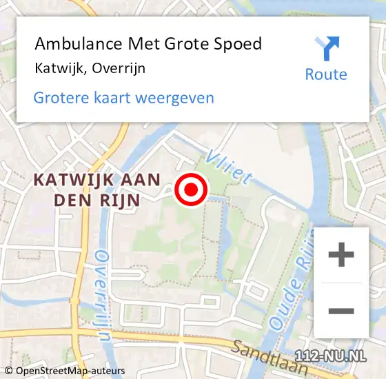 Locatie op kaart van de 112 melding: Ambulance Met Grote Spoed Naar Katwijk, Overrijn op 9 september 2024 16:43