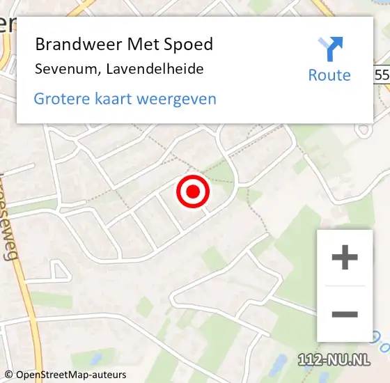 Locatie op kaart van de 112 melding: Brandweer Met Spoed Naar Sevenum, Lavendelheide op 9 september 2024 16:43