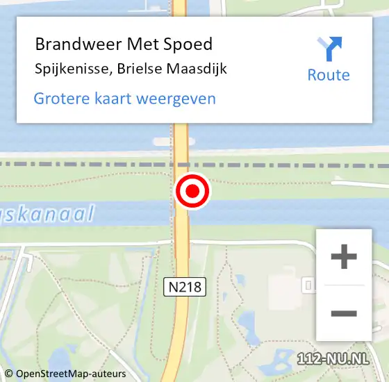 Locatie op kaart van de 112 melding: Brandweer Met Spoed Naar Spijkenisse, Brielse Maasdijk op 9 september 2024 16:50