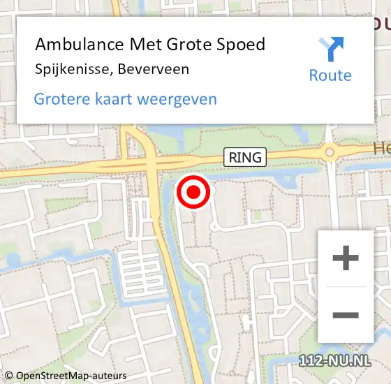 Locatie op kaart van de 112 melding: Ambulance Met Grote Spoed Naar Spijkenisse, Beverveen op 9 september 2024 16:58