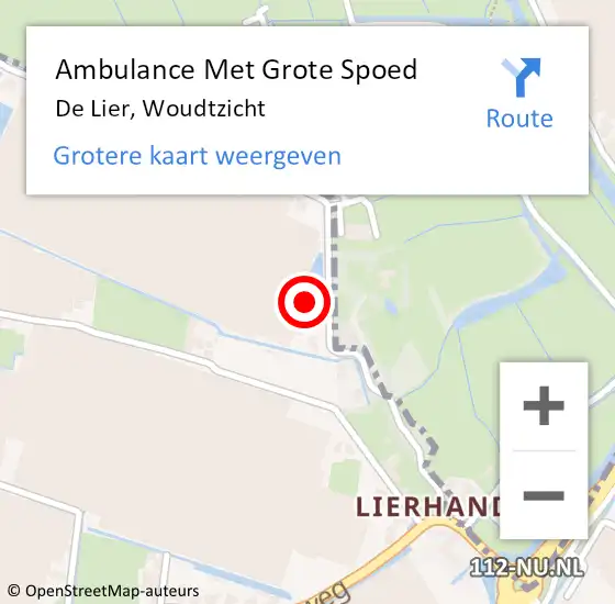 Locatie op kaart van de 112 melding: Ambulance Met Grote Spoed Naar De Lier, Woudtzicht op 9 september 2024 17:06