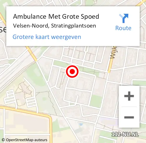 Locatie op kaart van de 112 melding: Ambulance Met Grote Spoed Naar Velsen-Noord, Stratingplantsoen op 9 september 2024 17:10