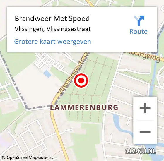 Locatie op kaart van de 112 melding: Brandweer Met Spoed Naar Vlissingen, Vlissingsestraat op 9 september 2024 17:15