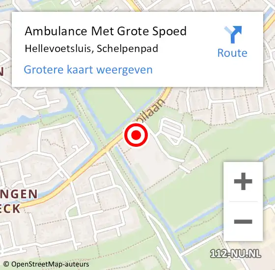 Locatie op kaart van de 112 melding: Ambulance Met Grote Spoed Naar Hellevoetsluis, Schelpenpad op 9 september 2024 17:30