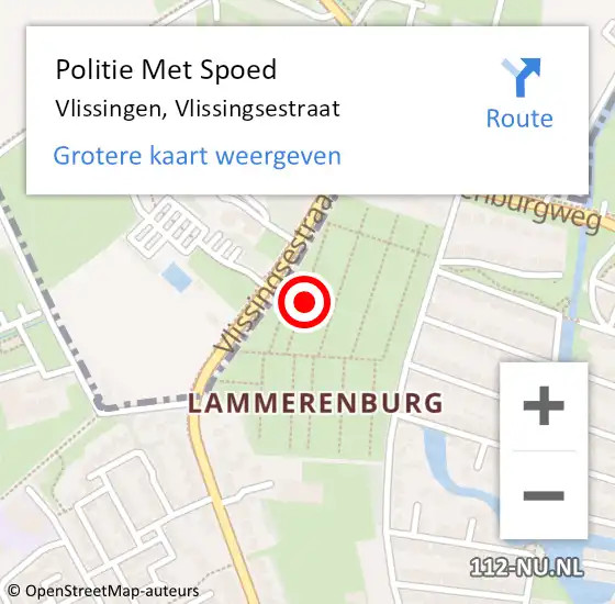 Locatie op kaart van de 112 melding: Politie Met Spoed Naar Vlissingen, Vlissingsestraat op 9 september 2024 17:39